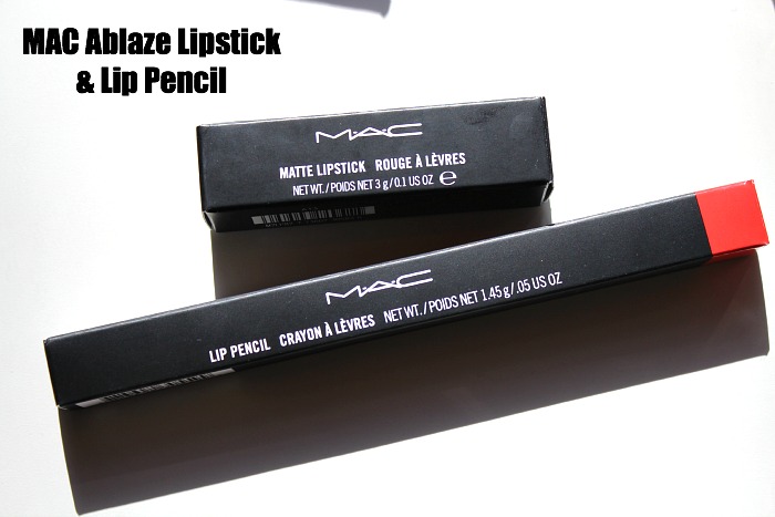 Mac Ablaze Lipstick and Lip Pencil