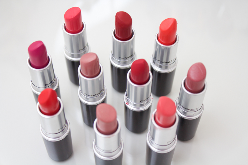 mac lipstick collection and swatches