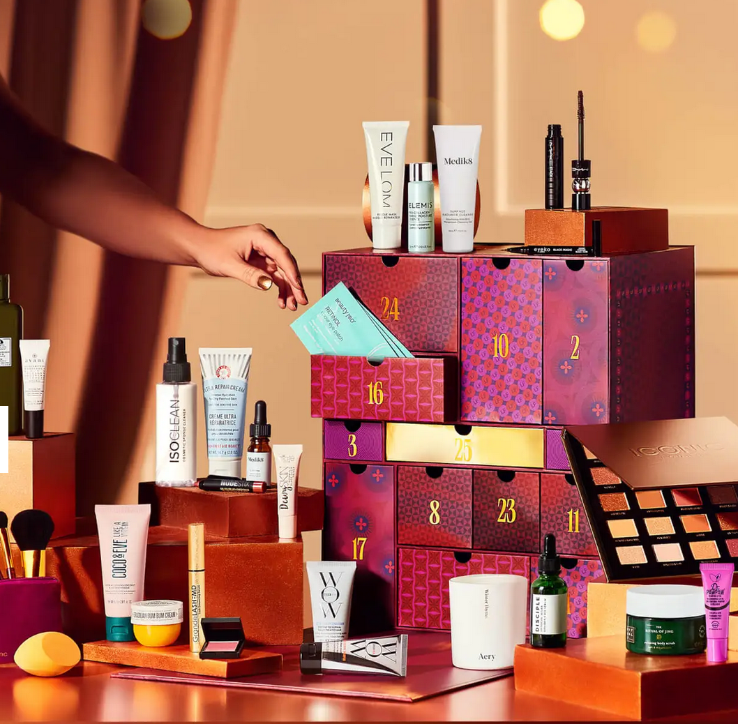 Contents of the popular Lookfantastic The Box Beauty Advent Calendar 2023
